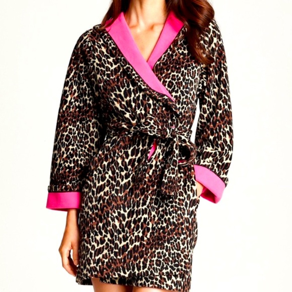 BETSEY JOHNSON Leopard Print Fleece Robe